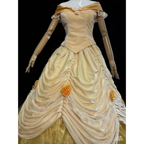P114 Belle Ball Gown Cosplay Costume Inspired by Beauty and the Beast