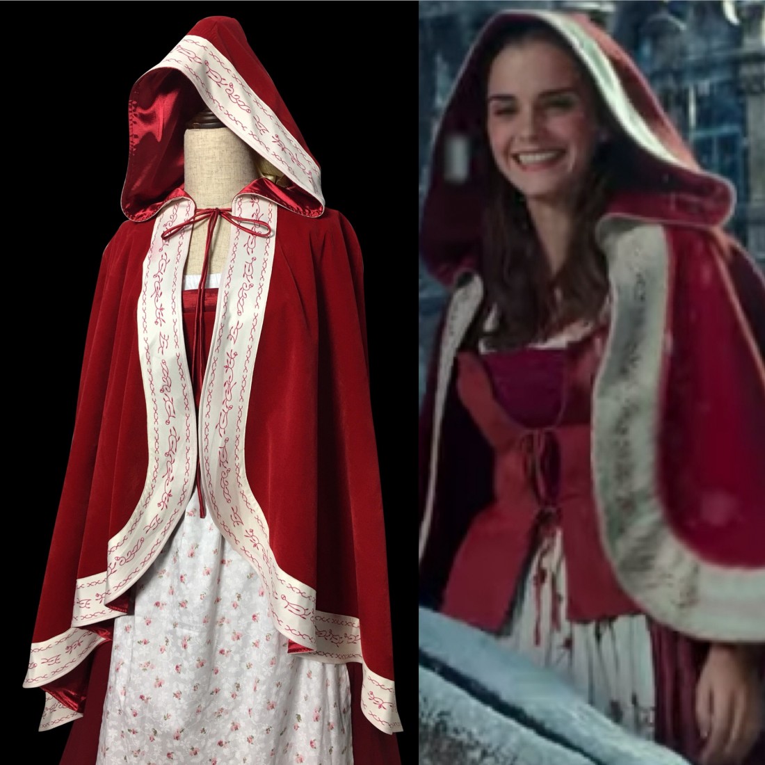 P117 Live action 2017 Belle Beauty and the beast cape cloak and dress ...