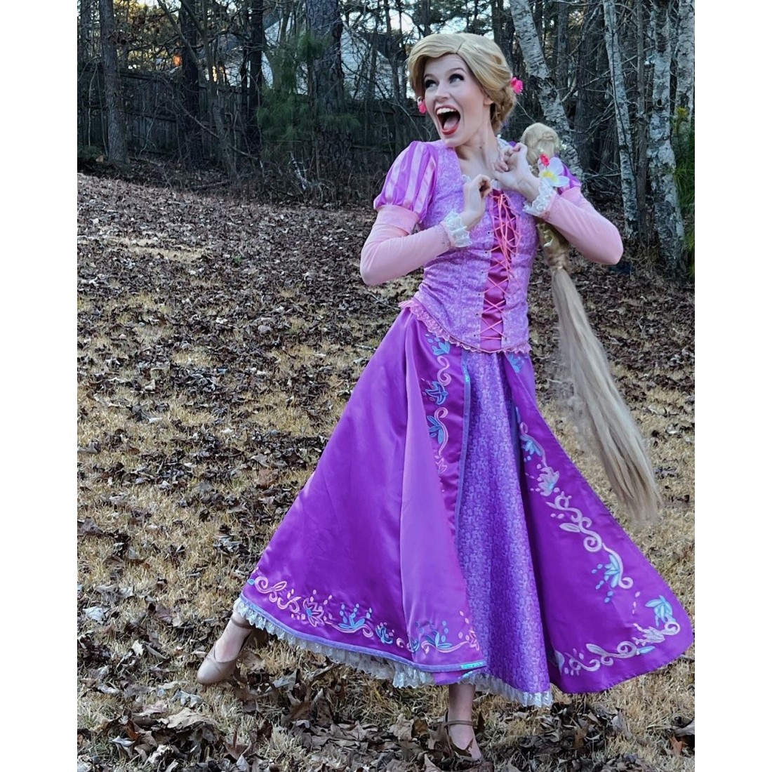 P144 Tangled Rapunzel Cosplay Costume women Princess dress cosplay