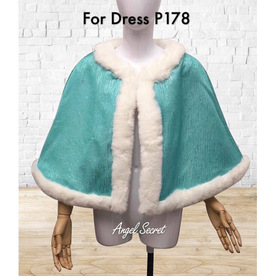 P178 Ariel teal sequins gown park version with swarovski brooch green version