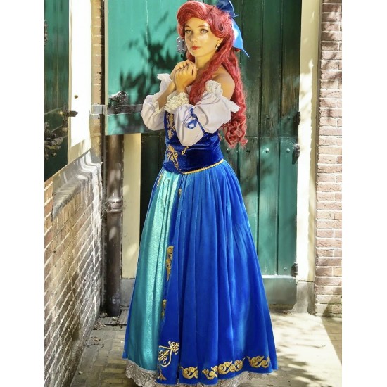 P179 Ariel doll version costume shirt+corset+skirt+Hair bow