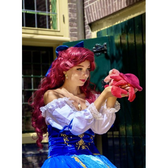 P179 Ariel doll version costume shirt+corset+skirt+Hair bow