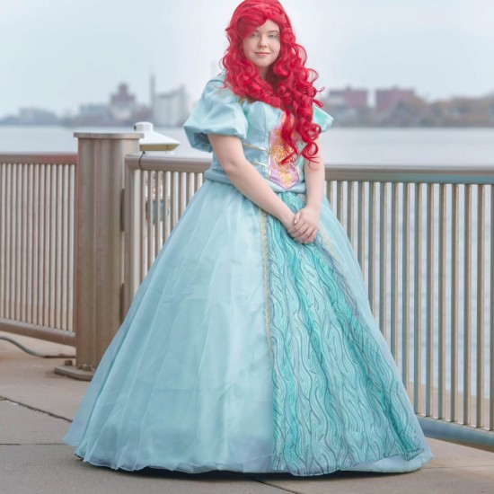 P181 Movies Cosplay Costume movie pink Ariel princess dress