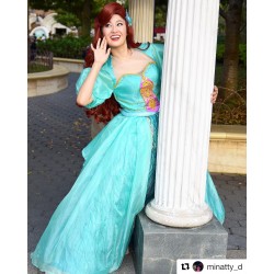 P181 Movies Cosplay Costume movie pink Ariel princess dress