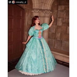 P181 Movies Cosplay Costume movie pink Ariel princess dress