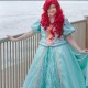 P181 Movies Cosplay Costume movie pink Ariel princess dress