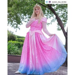P240 COSPLAY pink blue Dress Princess sleeping beauty Costume Aurora women