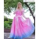 P240 COSPLAY pink blue Dress Princess sleeping beauty Costume Aurora women