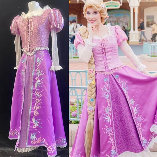 P244 Tangled Rapunzel Cosplay Costume women Princess dress cosplay