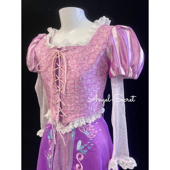 P244 Tangled Rapunzel Cosplay Costume women Princess dress cosplay