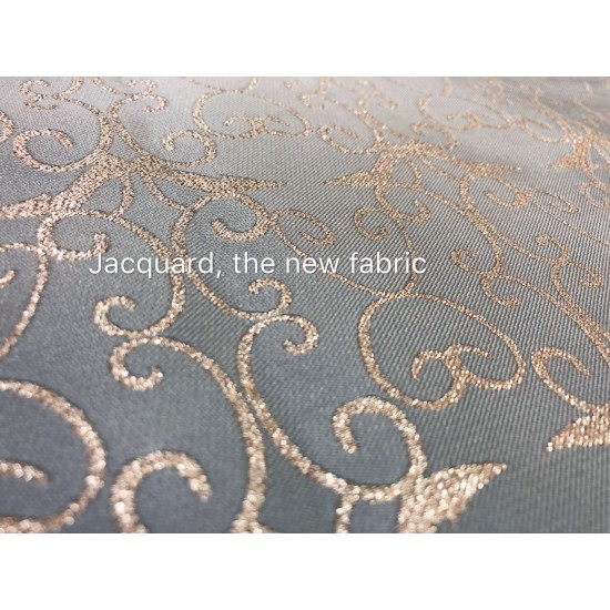 MAT259 Cinderella dress material silver tirm slipper fabric 58" WIDE BY YARD