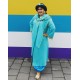 P347 Jasmine princess long coat with hood costume for winter with gold border