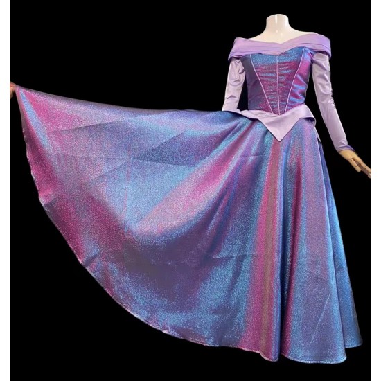 P358 COSPLAY Dress Princess sleeping beauty pink Costume Aurora women adult park Halloween 