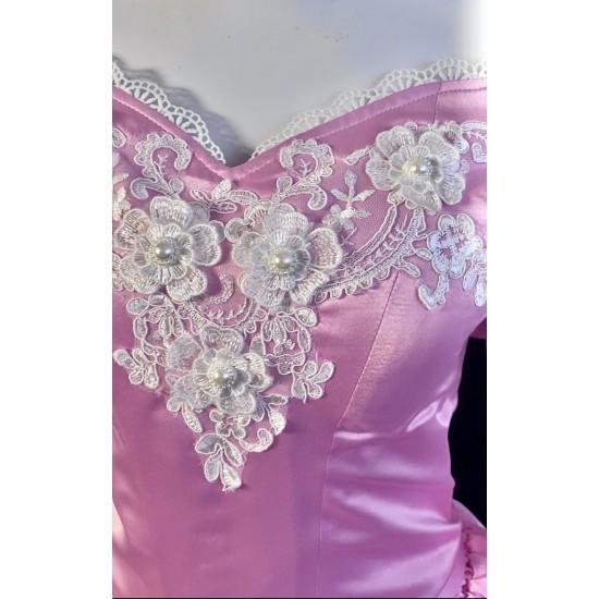 P385 Ariel mermaid Cosplay Costume Dress tailor made women princess pink gown