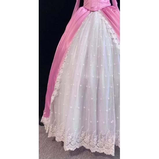 P385 Ariel mermaid Cosplay Costume Dress tailor made women princess pink gown