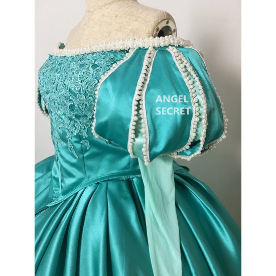 P395 Ariel mermaid Cosplay Costume Dress tailor made women princess green gown