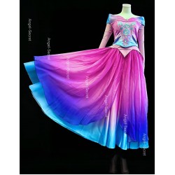 p399 COSPLAY Dress Princess sleeping beauty pink Costume Aurora women adult park Halloween 