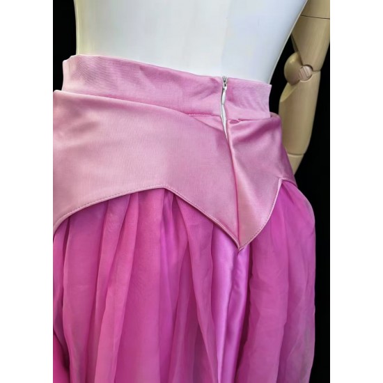 p399 COSPLAY Dress Princess sleeping beauty pink Costume Aurora women adult park Halloween 