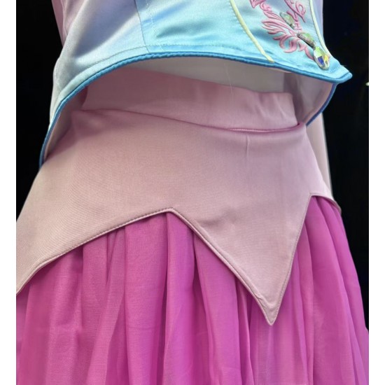 p399 COSPLAY Dress Princess sleeping beauty pink Costume Aurora women adult park Halloween 