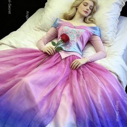 p399 COSPLAY Dress Princess sleeping beauty pink Costume Aurora women adult park Halloween 