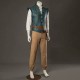 P444 Medieval Adventurer Men’s Costume – Teal Quilted Vest, Shirt, Pants, Belts & Bags Complete Set