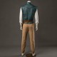 P444 Medieval Adventurer Men’s Costume – Teal Quilted Vest, Shirt, Pants, Belts & Bags Complete Set
