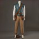 P444 Medieval Adventurer Men’s Costume – Teal Quilted Vest, Shirt, Pants, Belts & Bags Complete Set