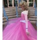 P945 COSPLAY iridescent PINK Dress Princess sleeping beauty Costume Aurora women