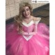 P945 COSPLAY iridescent PINK Dress Princess sleeping beauty Costume Aurora women