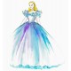 P243 Movies Cosplay Costume Cinderella 2015 Ella blue dress princess iridescent