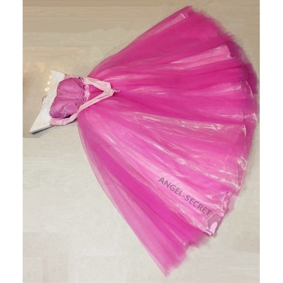 P945 COSPLAY iridescent PINK Dress Princess sleeping beauty Costume Aurora women