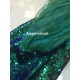 P141 high Waist Green sequins Mermaid Skirt Fish Ariel tail Costume sea plant
