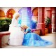 P388 NEW fairy godmother Cinderella 2015 movie white metallic gown dress without wings