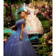 P388 NEW fairy godmother Cinderella 2015 movie white metallic gown dress without wings