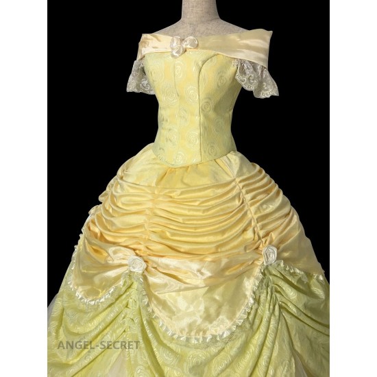 P102 COSPLAY beauty and beast princess belle Costume tailor made puffy version