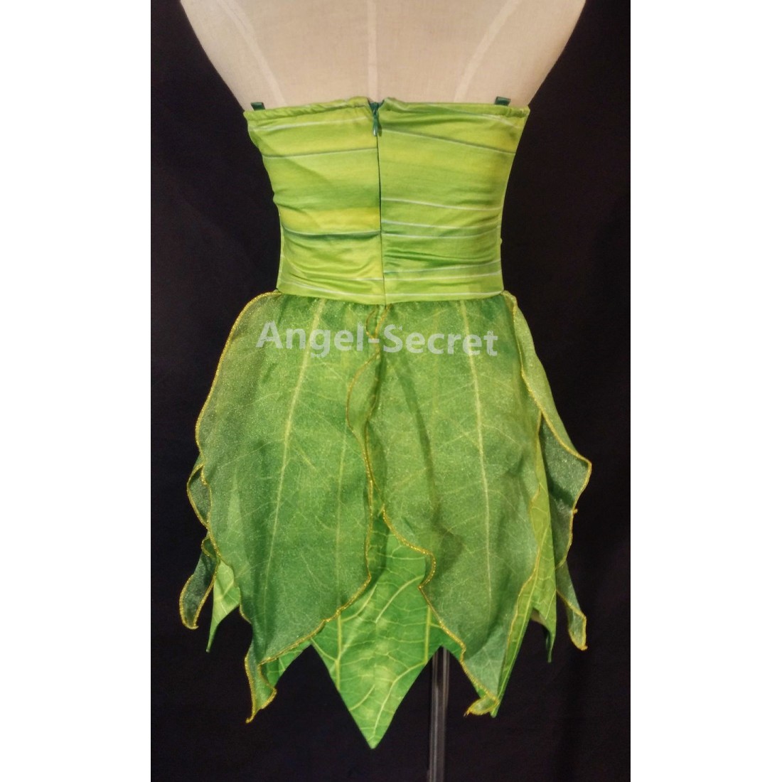 P356 Tinkerbell costume women cosplay leafy print dress