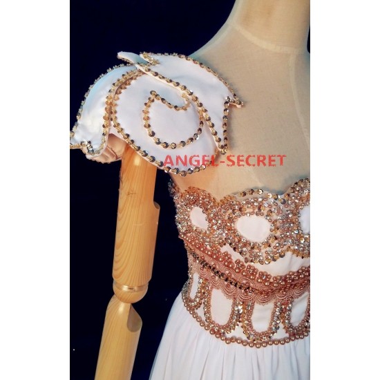 P155 Sailor Moon cosplay princess gown dress Costumes scepter wedding white