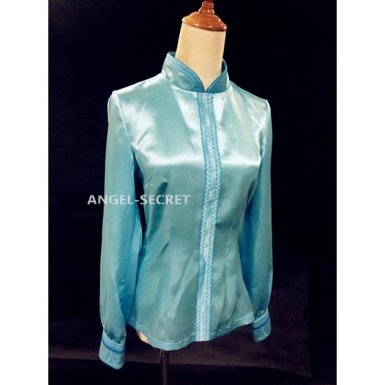 TOP25 princess ANNA Cosplay Costume embroidery shirt only tailor made kid adult