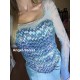 TOP5 mesh top with rhinestone two tone sleeves for Elsa shirt cosplay